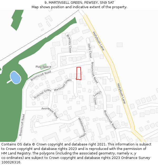 9, MARTINSELL GREEN, PEWSEY, SN9 5AT: Location map and indicative extent of plot