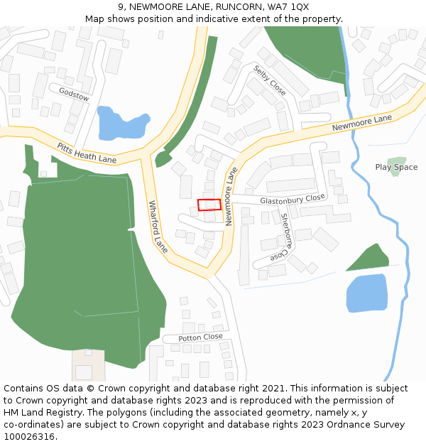 9, NEWMOORE LANE, RUNCORN, WA7 1QX: Location map and indicative extent of plot