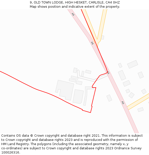 9, OLD TOWN LODGE, HIGH HESKET, CARLISLE, CA4 0HZ: Location map and indicative extent of plot