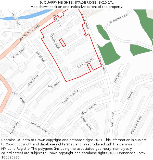 9, QUARRY HEIGHTS, STALYBRIDGE, SK15 1TL: Location map and indicative extent of plot