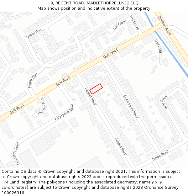 9, REGENT ROAD, MABLETHORPE, LN12 1LQ: Location map and indicative extent of plot