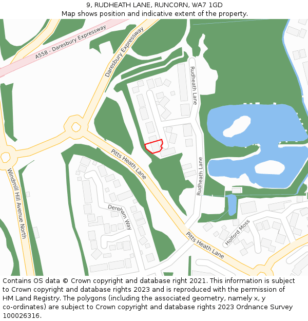 9, RUDHEATH LANE, RUNCORN, WA7 1GD: Location map and indicative extent of plot