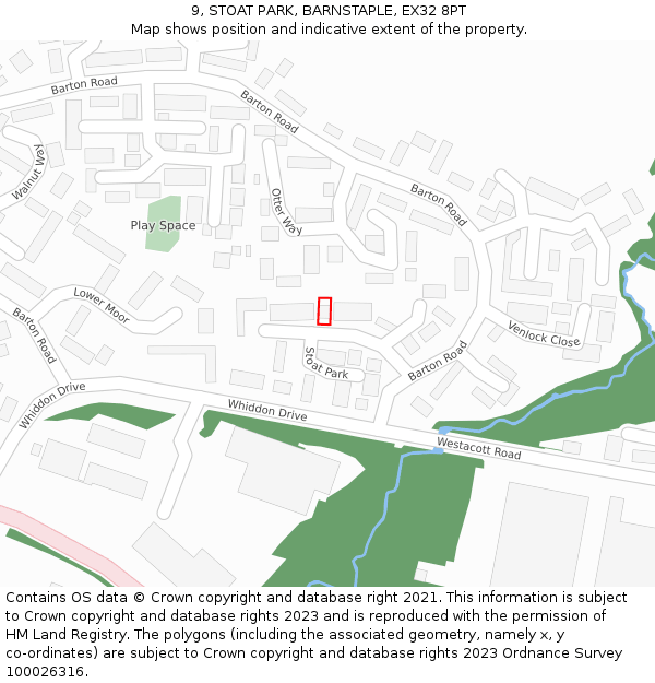 9, STOAT PARK, BARNSTAPLE, EX32 8PT: Location map and indicative extent of plot