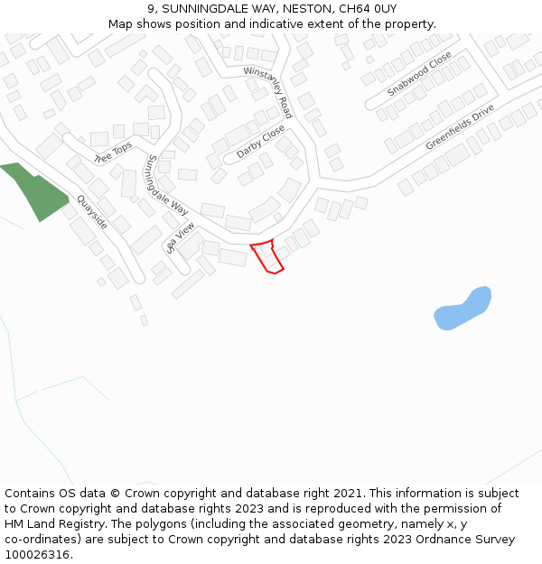 9, SUNNINGDALE WAY, NESTON, CH64 0UY: Location map and indicative extent of plot