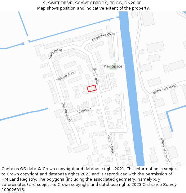 9, SWIFT DRIVE, SCAWBY BROOK, BRIGG, DN20 9FL: Location map and indicative extent of plot