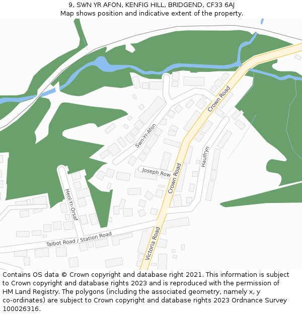 9, SWN YR AFON, KENFIG HILL, BRIDGEND, CF33 6AJ: Location map and indicative extent of plot