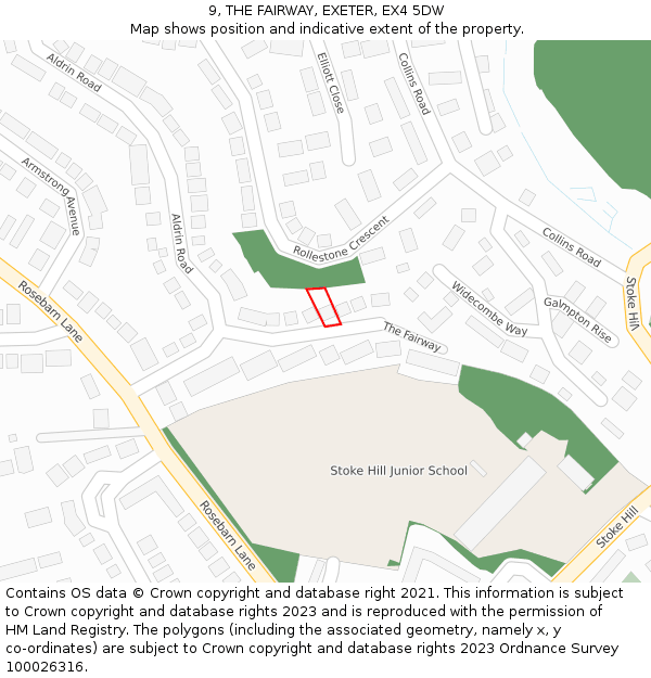 9, THE FAIRWAY, EXETER, EX4 5DW: Location map and indicative extent of plot