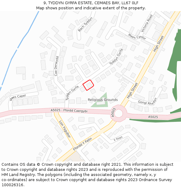 9, TYDDYN GYRFA ESTATE, CEMAES BAY, LL67 0LF: Location map and indicative extent of plot