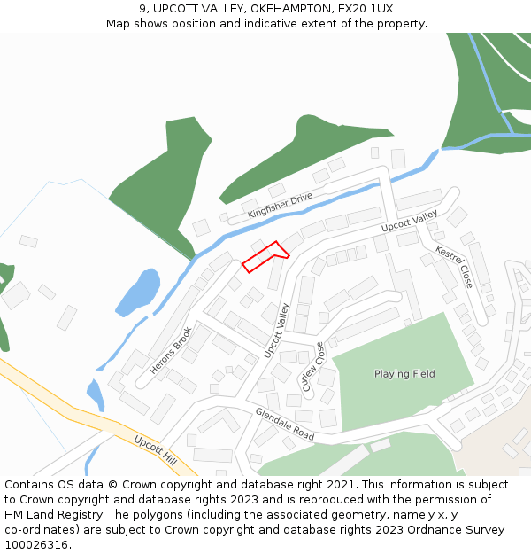 9, UPCOTT VALLEY, OKEHAMPTON, EX20 1UX: Location map and indicative extent of plot