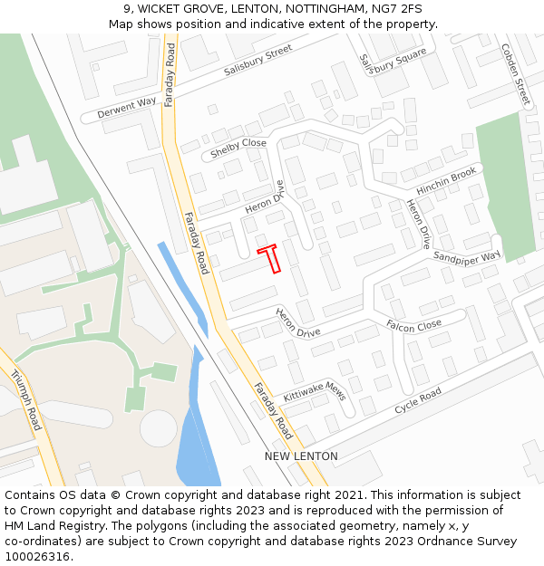 9, WICKET GROVE, LENTON, NOTTINGHAM, NG7 2FS: Location map and indicative extent of plot