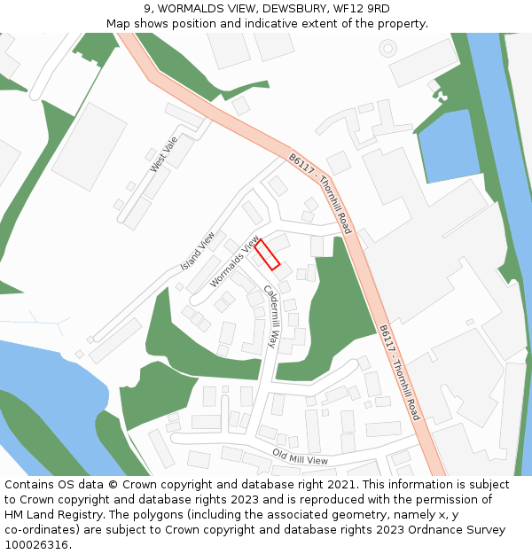 9, WORMALDS VIEW, DEWSBURY, WF12 9RD: Location map and indicative extent of plot