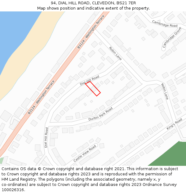 94, DIAL HILL ROAD, CLEVEDON, BS21 7ER: Location map and indicative extent of plot