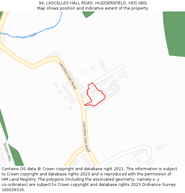 94, LASCELLES HALL ROAD, HUDDERSFIELD, HD5 0BQ: Location map and indicative extent of plot