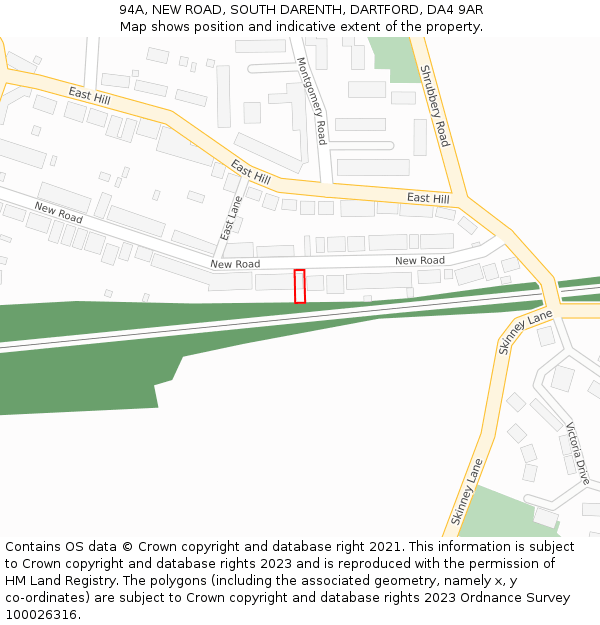 94A, NEW ROAD, SOUTH DARENTH, DARTFORD, DA4 9AR: Location map and indicative extent of plot