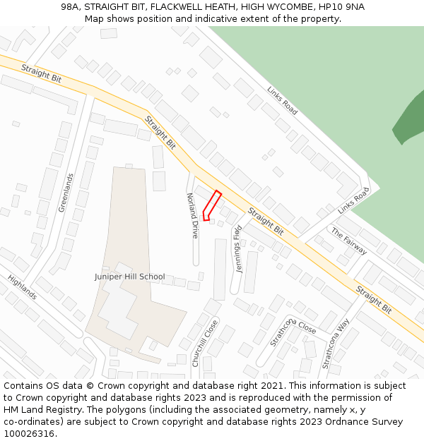 98A, STRAIGHT BIT, FLACKWELL HEATH, HIGH WYCOMBE, HP10 9NA: Location map and indicative extent of plot