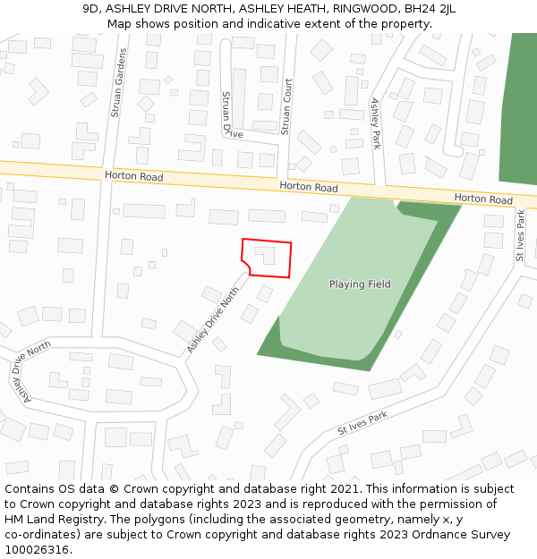 9D, ASHLEY DRIVE NORTH, ASHLEY HEATH, RINGWOOD, BH24 2JL: Location map and indicative extent of plot