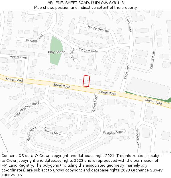 ABILENE, SHEET ROAD, LUDLOW, SY8 1LR: Location map and indicative extent of plot