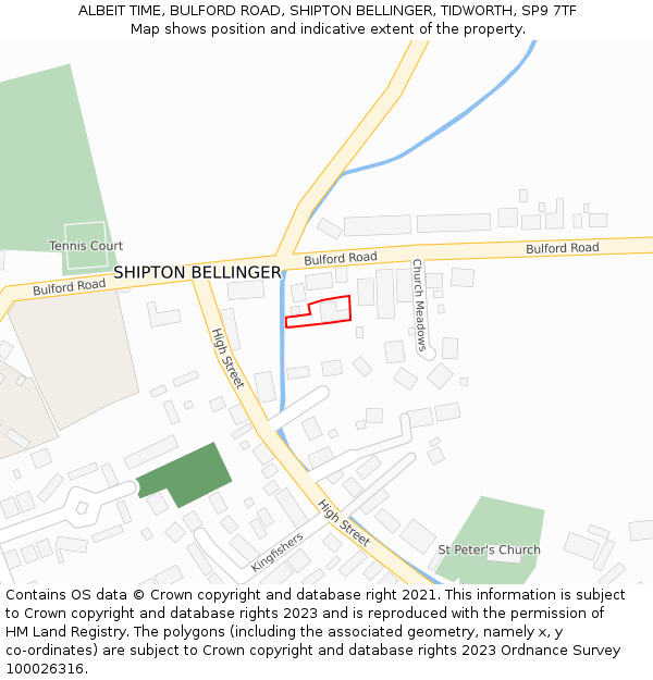 ALBEIT TIME, BULFORD ROAD, SHIPTON BELLINGER, TIDWORTH, SP9 7TF: Location map and indicative extent of plot