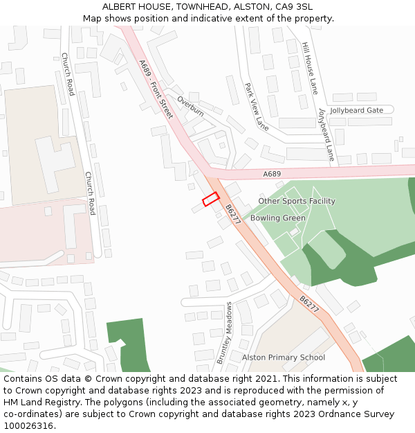 ALBERT HOUSE, TOWNHEAD, ALSTON, CA9 3SL: Location map and indicative extent of plot