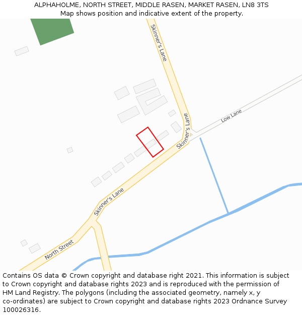 ALPHAHOLME, NORTH STREET, MIDDLE RASEN, MARKET RASEN, LN8 3TS: Location map and indicative extent of plot