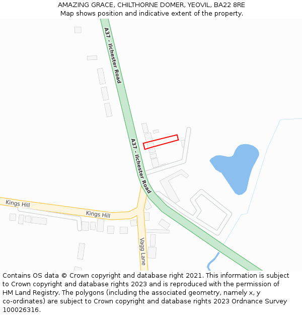 AMAZING GRACE, CHILTHORNE DOMER, YEOVIL, BA22 8RE: Location map and indicative extent of plot