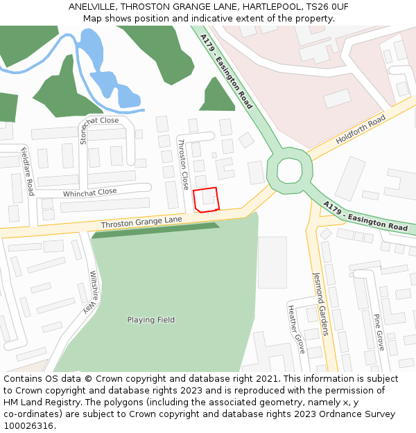 ANELVILLE, THROSTON GRANGE LANE, HARTLEPOOL, TS26 0UF: Location map and indicative extent of plot