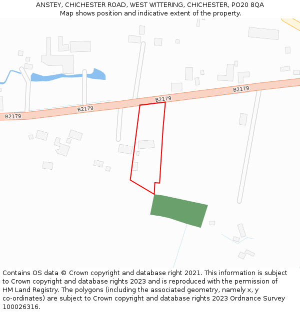 ANSTEY, CHICHESTER ROAD, WEST WITTERING, CHICHESTER, PO20 8QA: Location map and indicative extent of plot