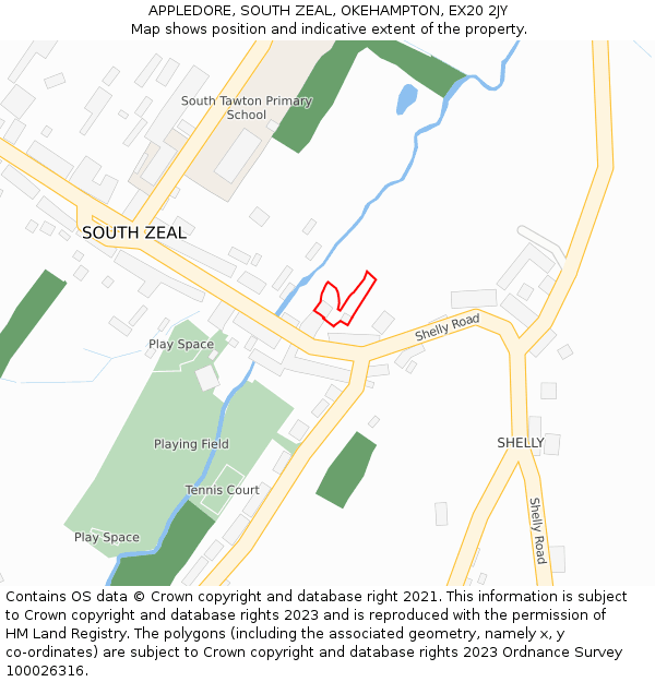 APPLEDORE, SOUTH ZEAL, OKEHAMPTON, EX20 2JY: Location map and indicative extent of plot