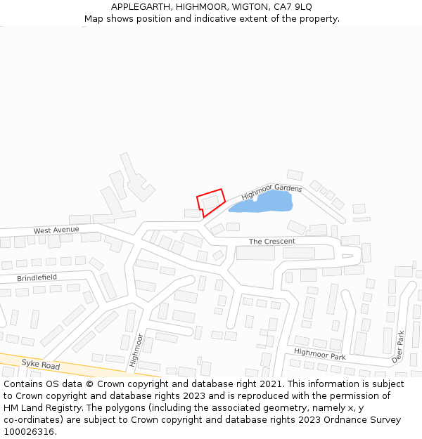 APPLEGARTH, HIGHMOOR, WIGTON, CA7 9LQ: Location map and indicative extent of plot