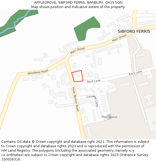 APPLEGROVE, SIBFORD FERRIS, BANBURY, OX15 5QN: Location map and indicative extent of plot