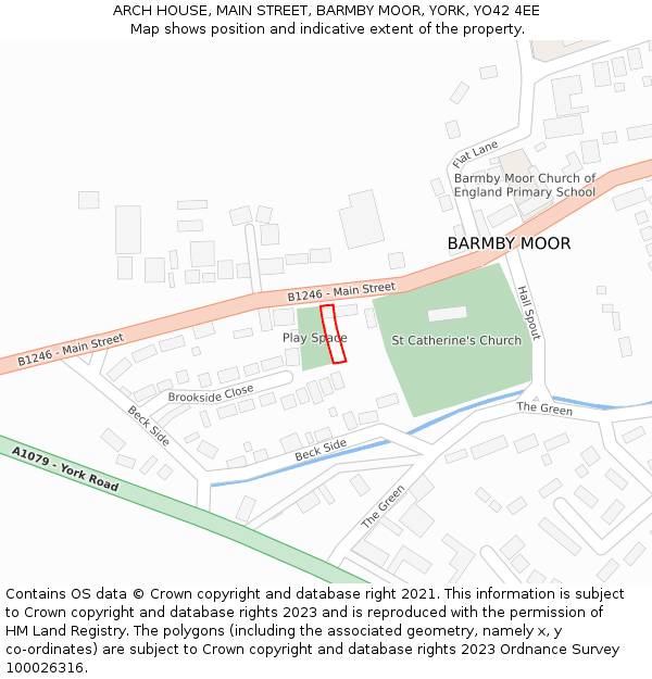 ARCH HOUSE, MAIN STREET, BARMBY MOOR, YORK, YO42 4EE: Location map and indicative extent of plot