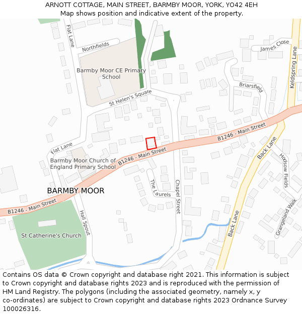 ARNOTT COTTAGE, MAIN STREET, BARMBY MOOR, YORK, YO42 4EH: Location map and indicative extent of plot