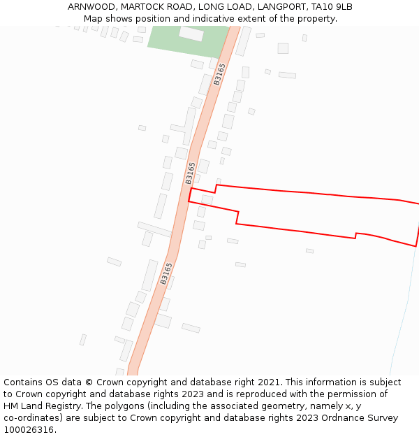 ARNWOOD, MARTOCK ROAD, LONG LOAD, LANGPORT, TA10 9LB: Location map and indicative extent of plot