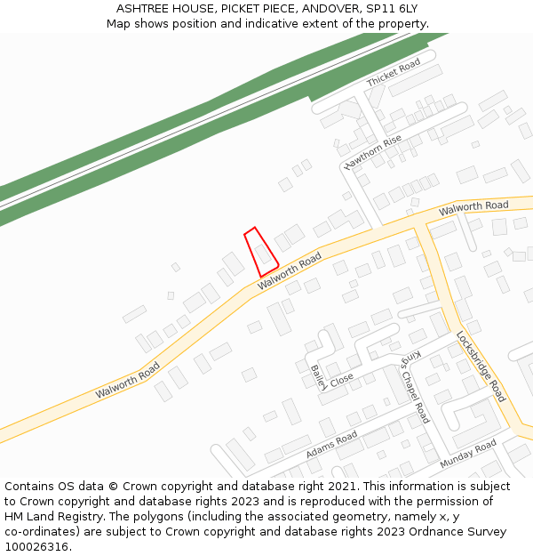 ASHTREE HOUSE, PICKET PIECE, ANDOVER, SP11 6LY: Location map and indicative extent of plot