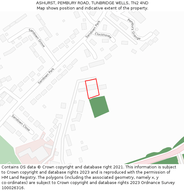 ASHURST, PEMBURY ROAD, TUNBRIDGE WELLS, TN2 4ND: Location map and indicative extent of plot