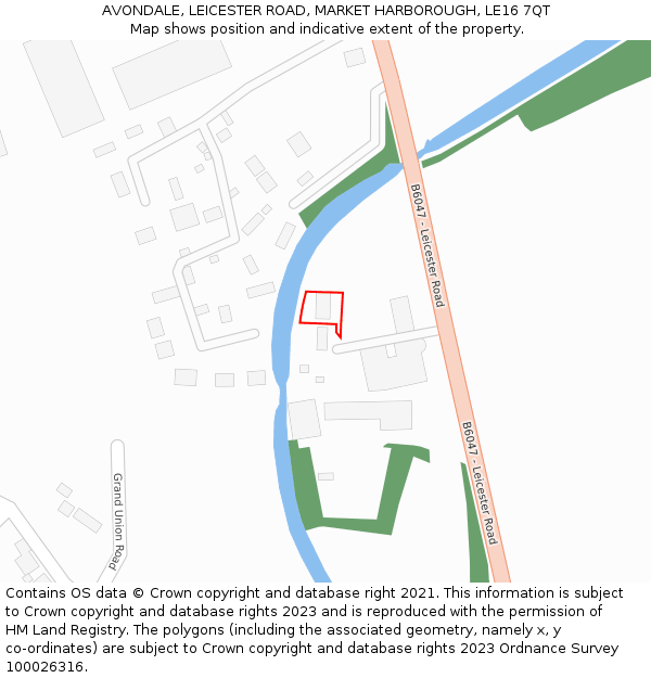 AVONDALE, LEICESTER ROAD, MARKET HARBOROUGH, LE16 7QT: Location map and indicative extent of plot