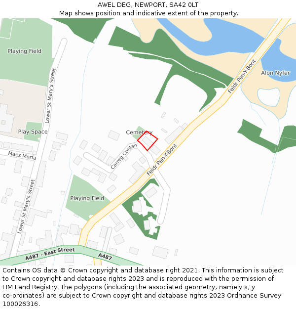 AWEL DEG, NEWPORT, SA42 0LT: Location map and indicative extent of plot