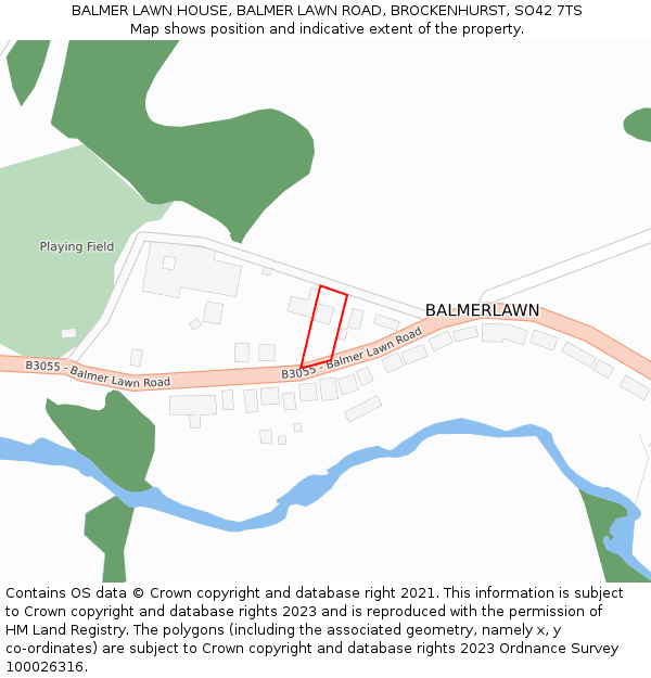 BALMER LAWN HOUSE, BALMER LAWN ROAD, BROCKENHURST, SO42 7TS: Location map and indicative extent of plot
