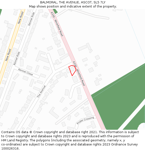 BALMORAL, THE AVENUE, ASCOT, SL5 7LY: Location map and indicative extent of plot