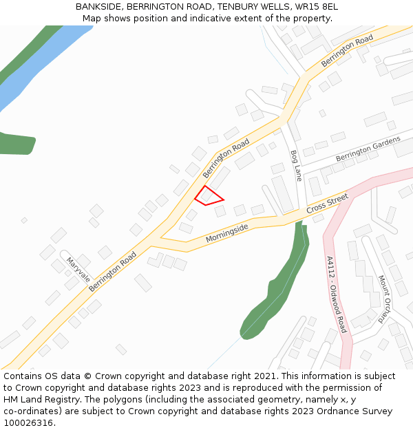 BANKSIDE, BERRINGTON ROAD, TENBURY WELLS, WR15 8EL: Location map and indicative extent of plot