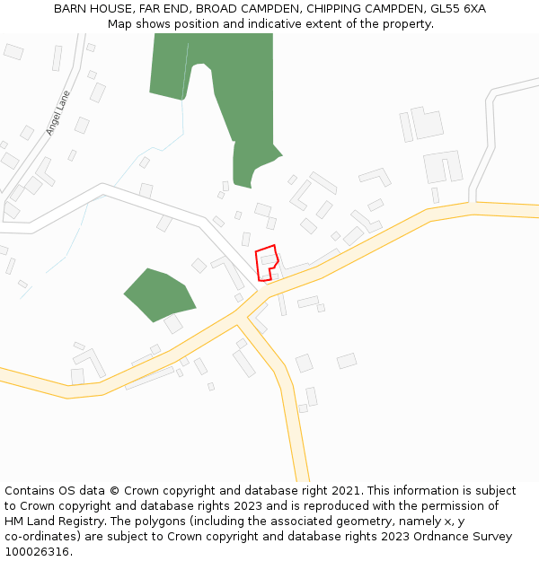 BARN HOUSE, FAR END, BROAD CAMPDEN, CHIPPING CAMPDEN, GL55 6XA: Location map and indicative extent of plot