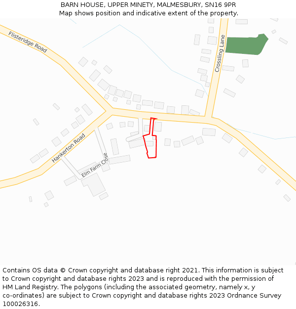 BARN HOUSE, UPPER MINETY, MALMESBURY, SN16 9PR: Location map and indicative extent of plot