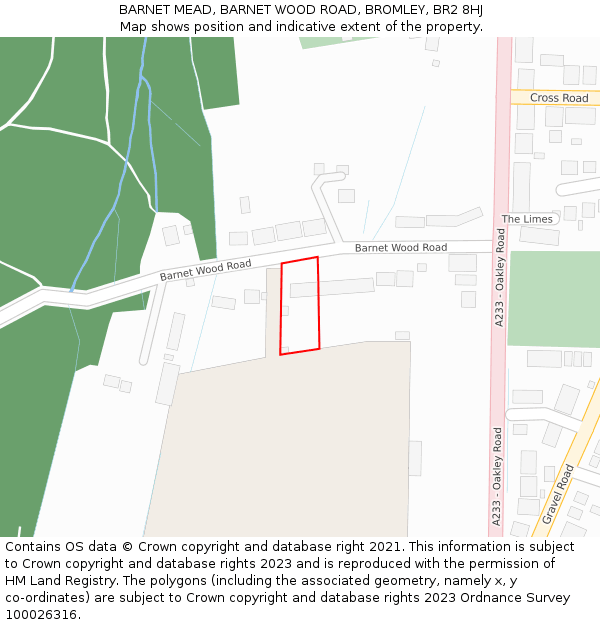 BARNET MEAD, BARNET WOOD ROAD, BROMLEY, BR2 8HJ: Location map and indicative extent of plot