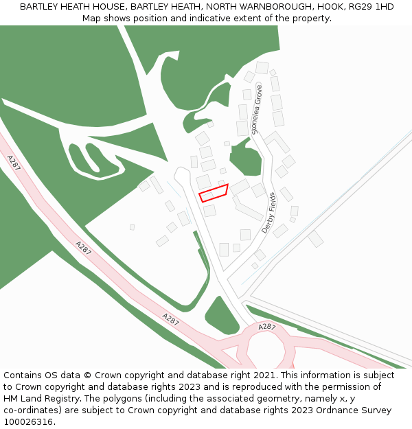 BARTLEY HEATH HOUSE, BARTLEY HEATH, NORTH WARNBOROUGH, HOOK, RG29 1HD: Location map and indicative extent of plot