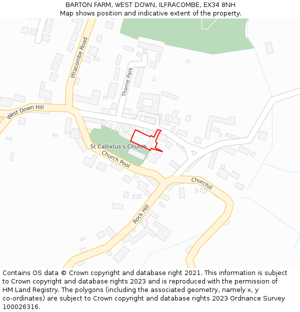 BARTON FARM, WEST DOWN, ILFRACOMBE, EX34 8NH: Location map and indicative extent of plot