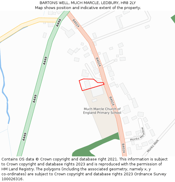 BARTONS WELL, MUCH MARCLE, LEDBURY, HR8 2LY: Location map and indicative extent of plot