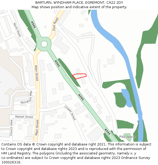 BARTURN, WYNDHAM PLACE, EGREMONT, CA22 2DY: Location map and indicative extent of plot