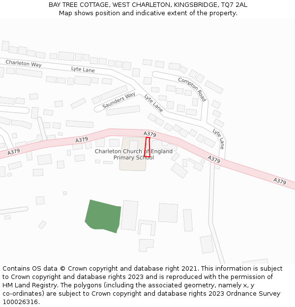 BAY TREE COTTAGE, WEST CHARLETON, KINGSBRIDGE, TQ7 2AL: Location map and indicative extent of plot