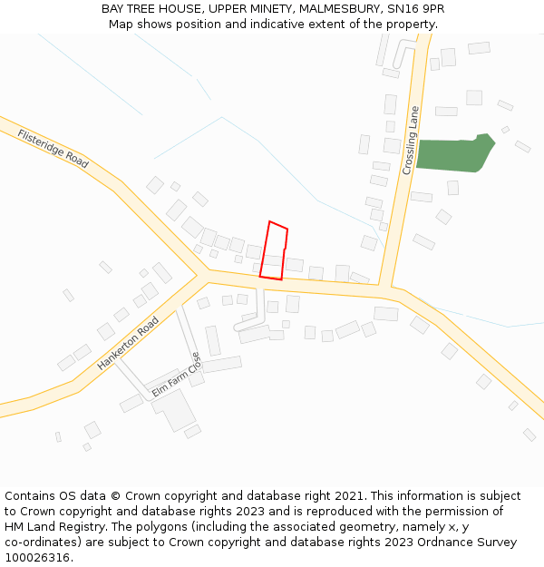 BAY TREE HOUSE, UPPER MINETY, MALMESBURY, SN16 9PR: Location map and indicative extent of plot