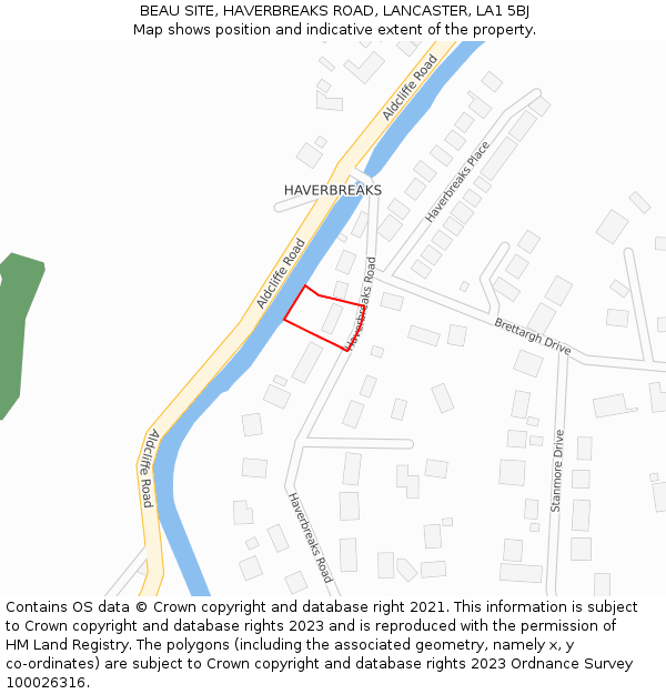 BEAU SITE, HAVERBREAKS ROAD, LANCASTER, LA1 5BJ: Location map and indicative extent of plot